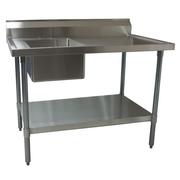 Bk Resources 30 in W x 72 in L x Free Standing, Stainless Steel, Prep Table BKMPT-3072G-L